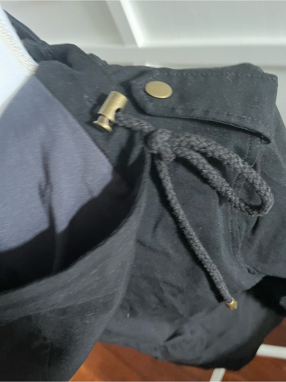 Black Hooded Cinch-Waist Utility Jacket - Picture 5 of 12